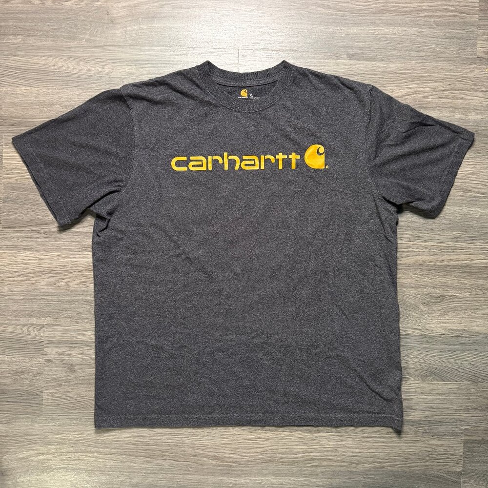 Carhartt Men's Signature Logo Short Sleeve T-Shirt - Dark Grey